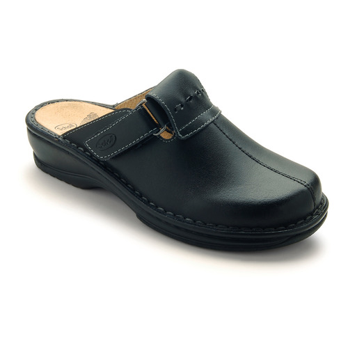 Obuv Scholl AGATHE černé kožené zdravotní pantofle dámské