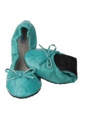 Scholl Pocket Ballerina CROCO - modrozelené baleríny