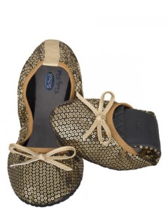 Scholl Pocket Ballerina PAILLETTES - zlaté baleríny