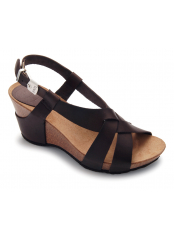 Scholl CORANTA - tmavě hnědé kožené módní sandály