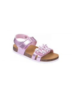 Scholl DAISY KID - růžové dětské zdravotní pantofle s páskem