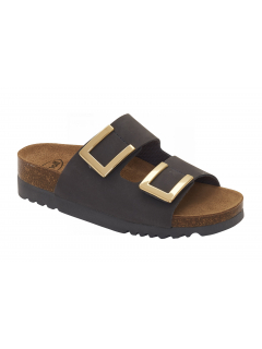 Scholl MONTEREY 2 STRAPS antracitové zdravotní pantofle