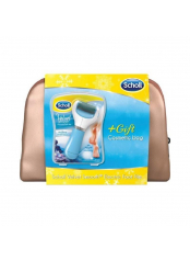 Scholl Velvet Smooth elektrický pilník s mořskými minerály + bronzová kosmetická taška