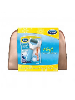 Scholl Velvet Smooth elektrický pilník s mořskými minerály + bronzová kosmetická taška