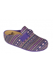 Scholl LARETH purpurová / multi purpurová domácí zdravotní obuv