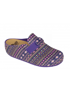 Scholl LARETH purpurová / multi purpurová domácí zdravotní obuv