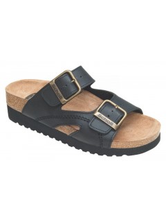 Scholl MOLDAVA WEDGE AD - černé zdravotní pantofle
