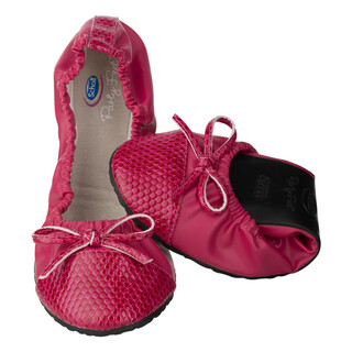 Scholl Pocket Ballerina CROCO - červené baleríny