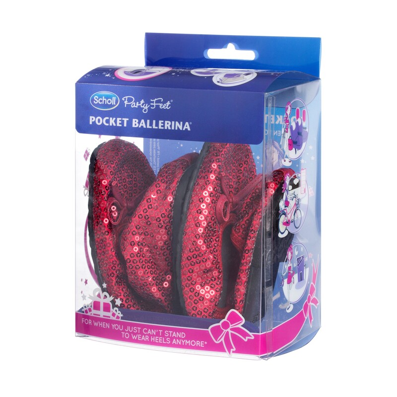 Scholl Pocket Ballerina PAILLETTES - červené baleríny