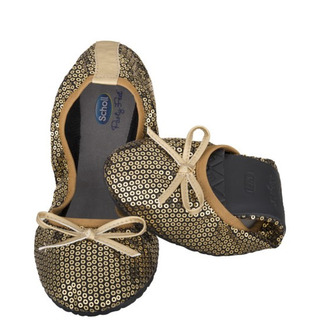 Scholl Pocket Ballerina PAILLETTES - zlaté baleríny