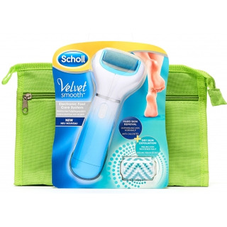 Scholl Velvet Smooth elektrický pilník s mořskými minerály + zelená kosmetická taška