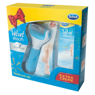 Scholl Velvet Smooth Elektrický pilník na chodidla + Denní esenciální hydratační krém 60ml (dárkové balení)