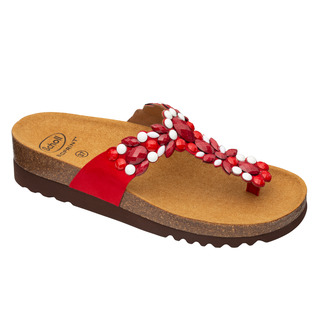 ALICIA FLIP-FLOP - červené / bílé zdravotní pantofle
