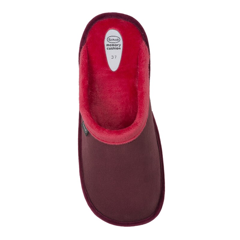 Scholl NEW BRIENNE tmavě červená domácí obuv