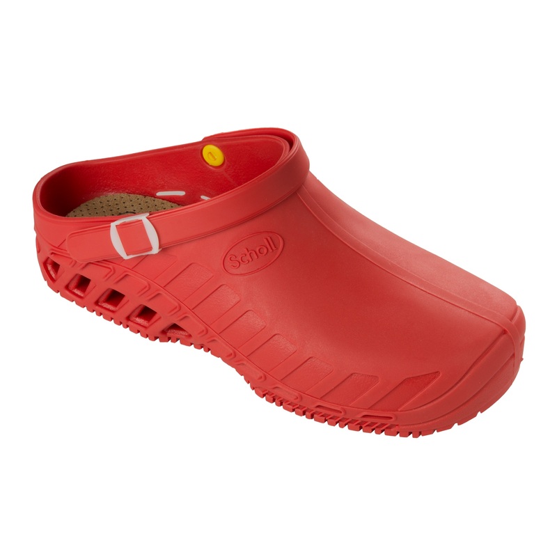 Scholl CLOG EVO červená pracovní obuv